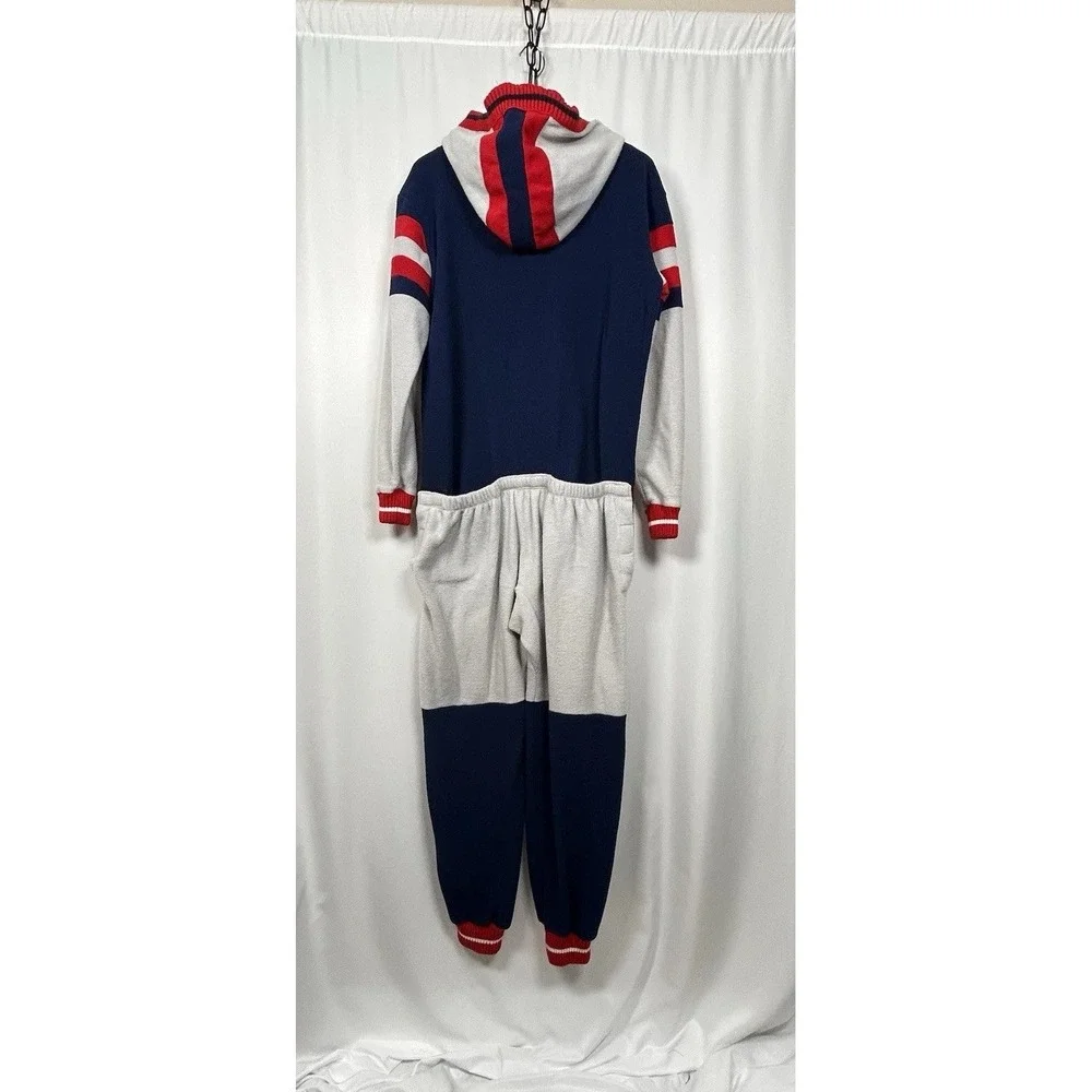 New England Patriots Sportsedo One Piece Pajama Adult Sm. Lounge Outfit Football - Picture 2 of 10